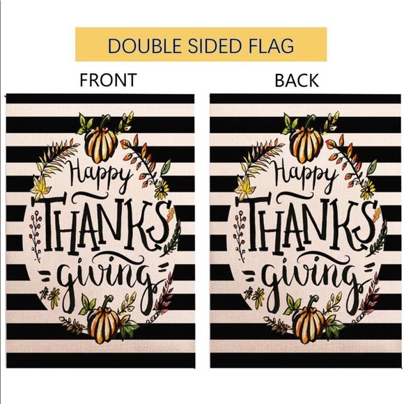 ZUEXT Welcome Thanksgiving Stripe Pumpkin Fall Garden Flag - Picture 3 of 7